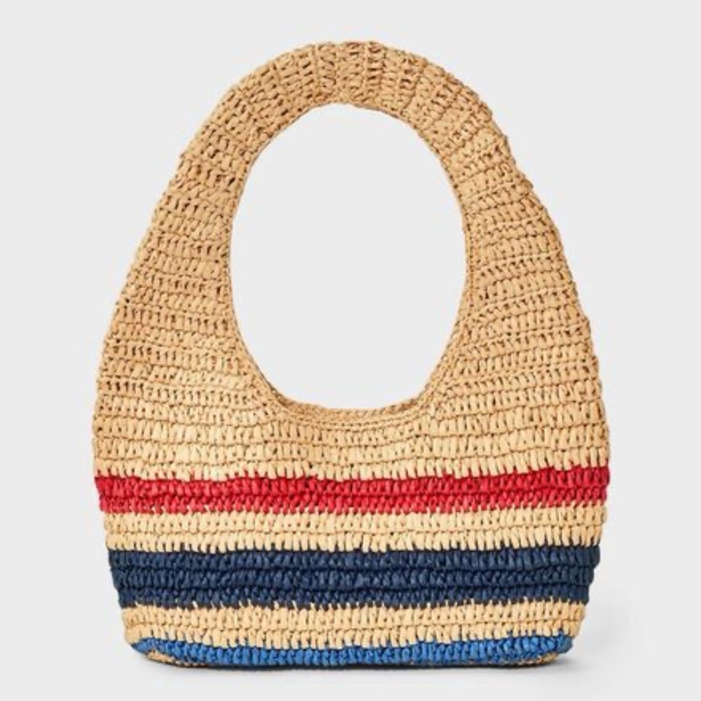 Universal Thread Casual Raffia Shoulder Paper Str… - image 1